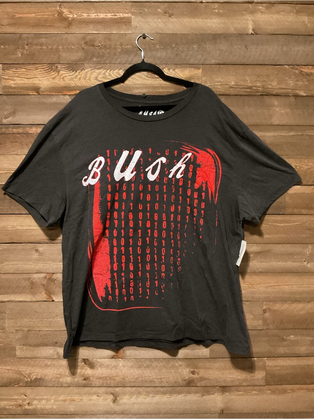 Bush Men's Charcoal Gray Boxy Fit Graphic Band T-Shirt Size 2XL 44/46 NWT